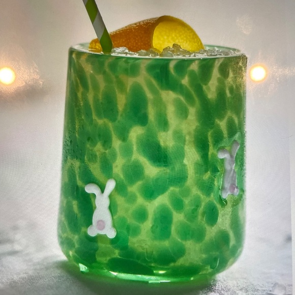 ❤️ ANTHROPOLOGIE BUNNY CONFETTI ICON JUICE GLASS NEW - Picture 2 of 3